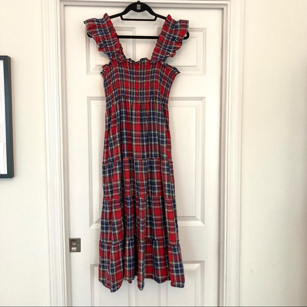 Hill House Home Nap Dress Red Tartan Plaid Small